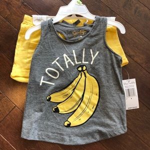 NWT Jessica Simpson Bananas Tank Shorts Set 4t